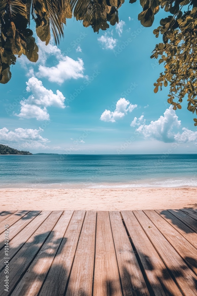 Fototapeta premium beach with wooden pier