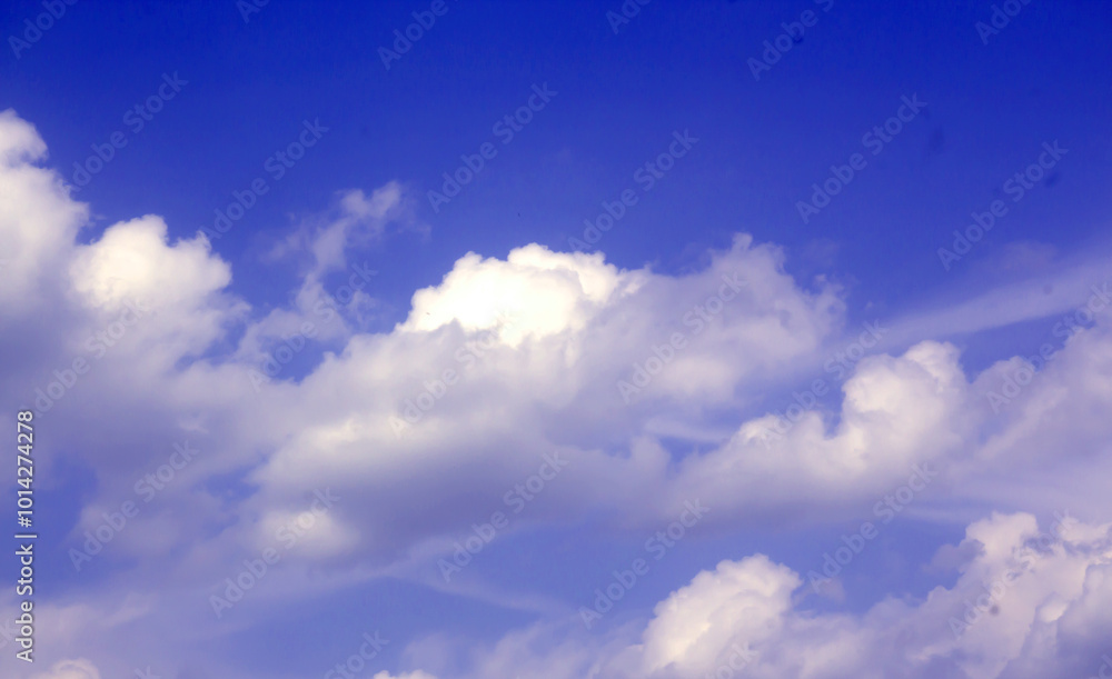 Bright blue sky with white clouds Bright blue sky with white clouds