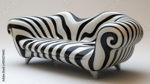 ai generated illustrution designer sofa zebra concept photo