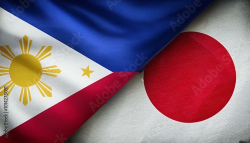 日本の国旗とフィリピンの国旗(Japan flag & Philippines flag.)
 photo