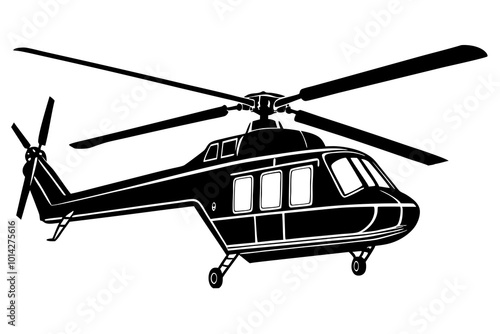 Nice Helicopter silhouette minimalistic vector art illustration