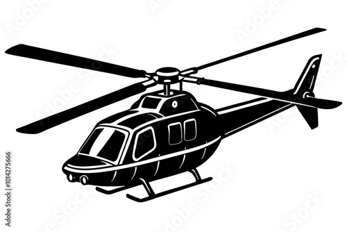 Nice Helicopter silhouette minimalistic vector art illustration