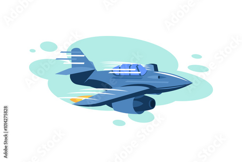 german world war II fighter jet vector illustration