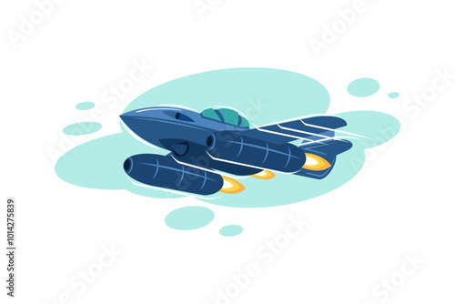 german world war II fighter jet vector illustration