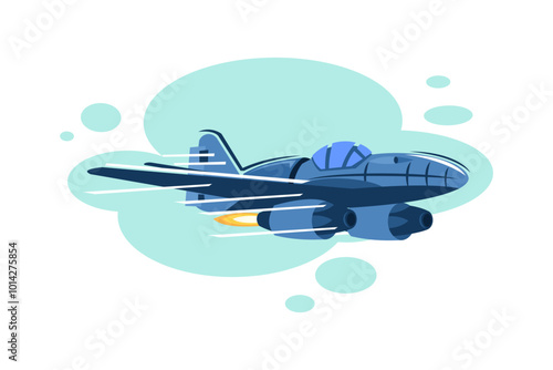 german world war II fighter jet vector illustration