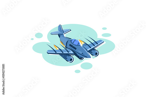 german world war II fighter jet vector illustration