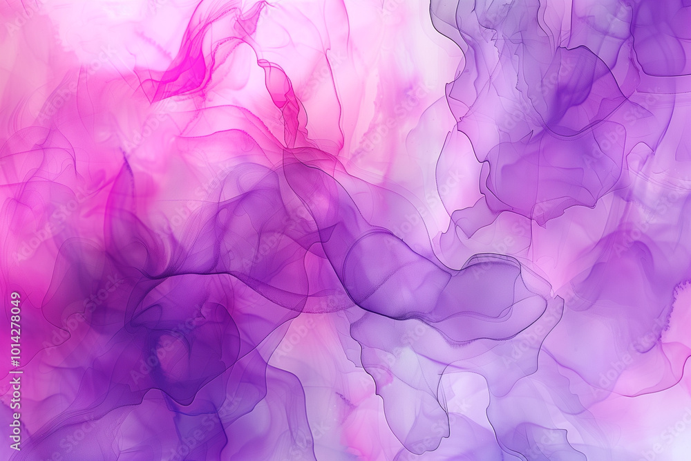 Luxury abstract fluid art painting featuring alcohol ink technique in purple and pink hues Luxury abstract fluid art painting featuring alcohol ink technique in purple and pink hues