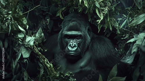 Gorilla in the Jungle: A Powerful Portrait photo