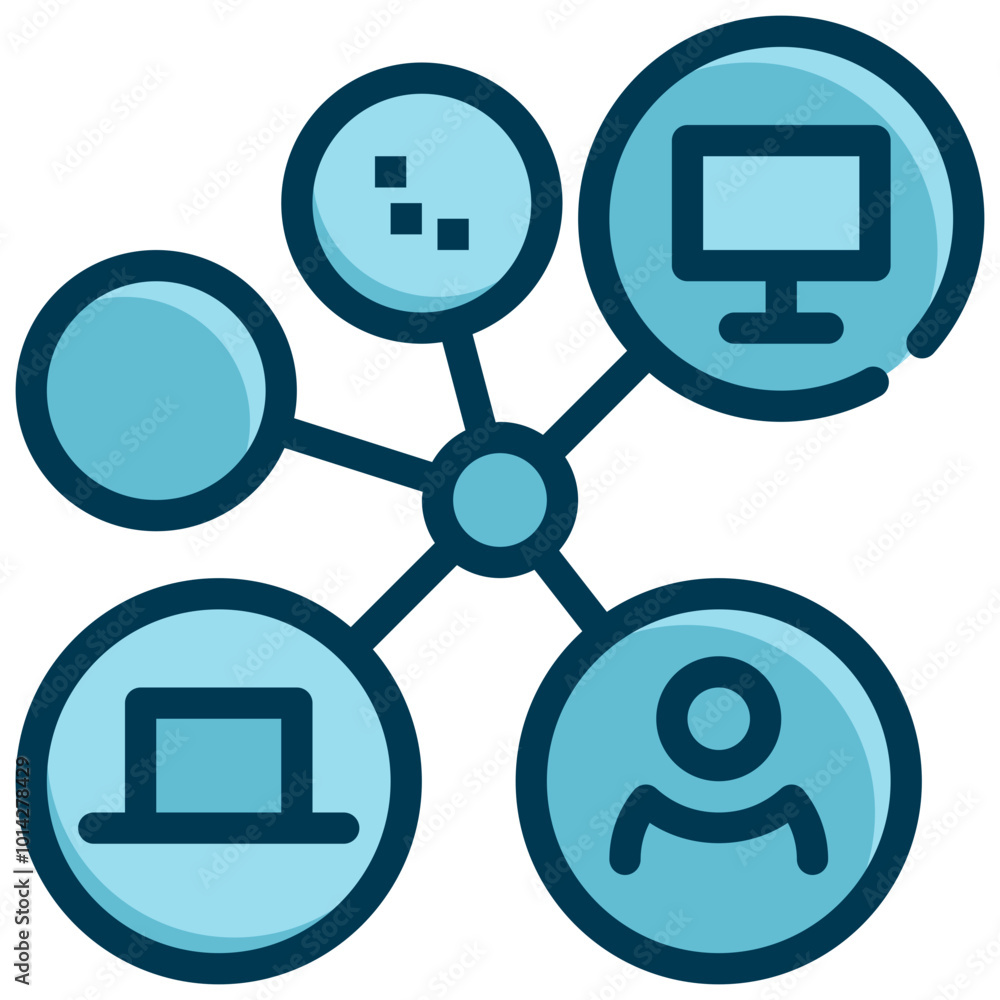 connection network security technology filled outline connection network security technology filled outline