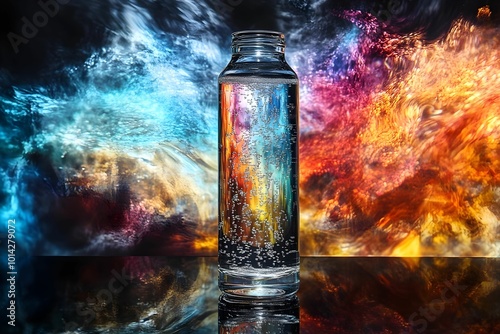 A product package designed with vibrant colors and sleek aesthetics. The combination of modern design and eye-catching hues creates an appealing look, enhancing the overall brand presence.