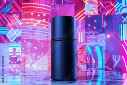 A product package designed with vibrant colors and sleek aesthetics. The combination of modern design and eye-catching hues creates an appealing look, enhancing the overall brand presence.