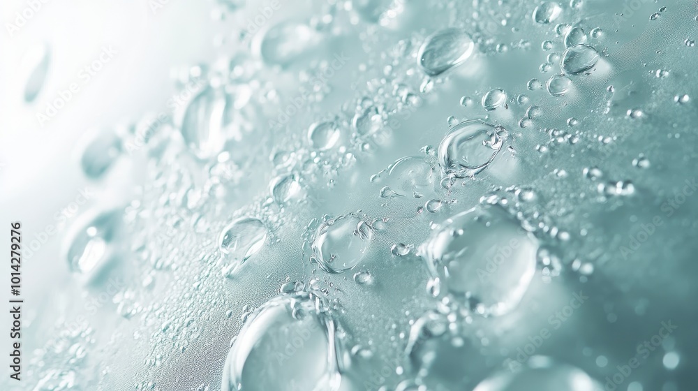 Condensation beads on a moist surface, showcasing a lifelike depiction of serum droplets on transparent liquid for skin care, enhancing the aesthetic of a shower or bath wall. Condensation beads on a moist surface, showcasing a lifelike depiction of serum droplets on transparent liquid for skin care, enhancing the aesthetic of a shower or bath wall.