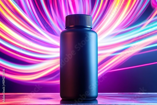 A product package designed with vibrant colors and sleek aesthetics. The combination of modern design and eye-catching hues creates an appealing look, enhancing the overall brand presence.