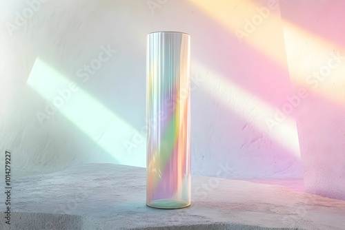 A product package designed with vibrant colors and sleek aesthetics. The combination of modern design and eye-catching hues creates an appealing look, enhancing the overall brand presence.