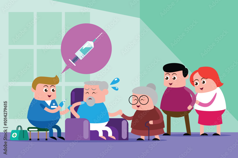 emotion cute vector, illustration flat cartoon character set of doctor working.