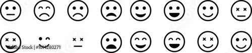 Emoji Icon Set. Emoticons. Smile faces collection. Emotions. Funny Cartoon. Hand Gestures. Social Media. Smiling, Happy, Crying, Sad, Angry, Joyful facial expressions.