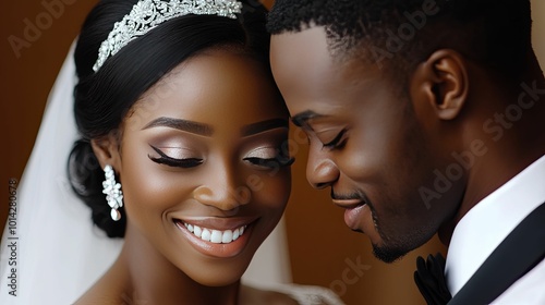 A Bride and Groom Share a Tender Moment