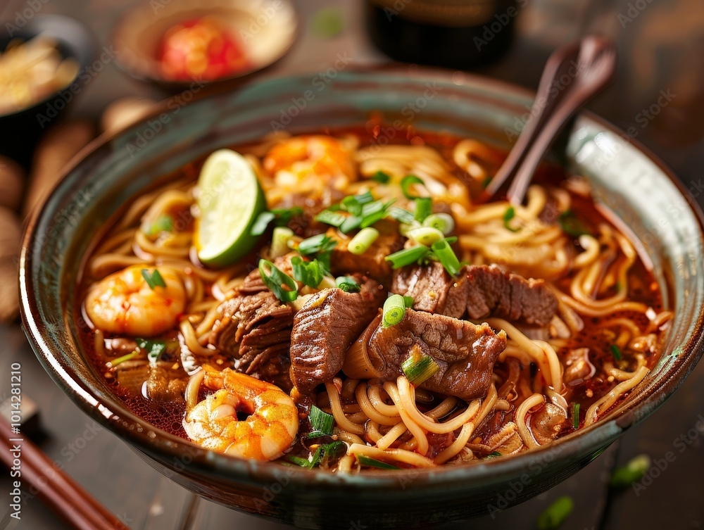 Spicy Beef Noodle Soup With Shrimp Spicy Beef Noodle Soup With Shrimp