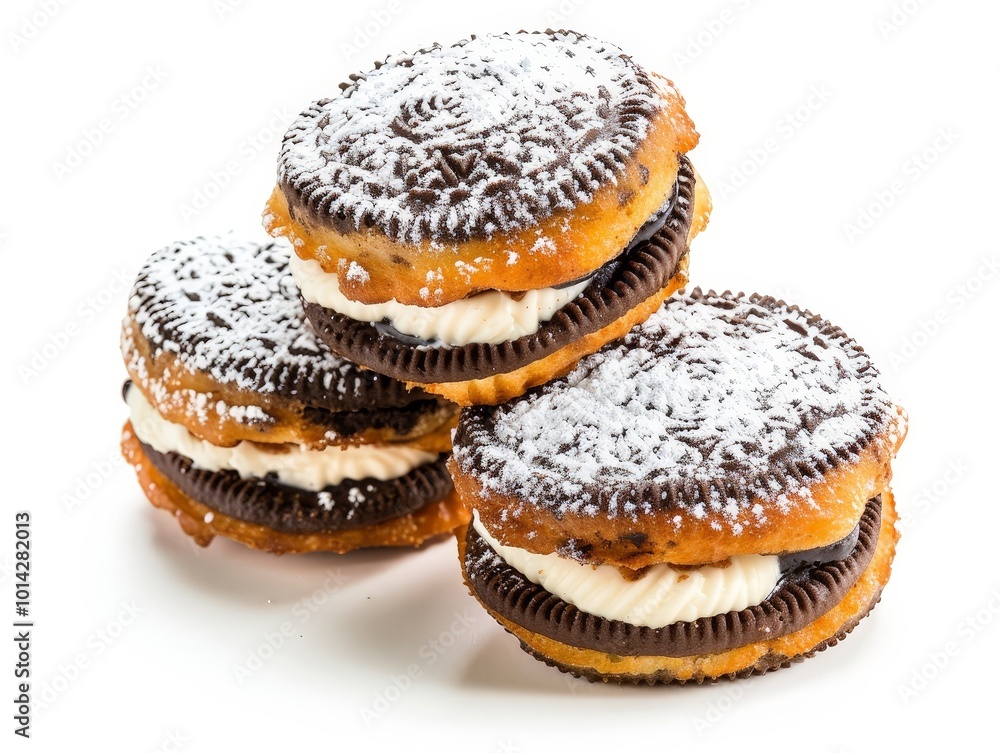 Fried Chocolate Dessert Isolated On White Background Fried Chocolate Dessert Isolated On White Background