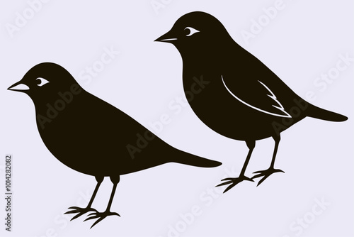 2 bird silhouette vector illustration