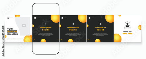Editable social media carousel post template set or microblog templates for Instagram social media posts. carousel social media template minimalist design for linkedin carousel banner.