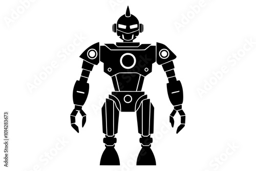 Robot | vector silhouette illustration on white background