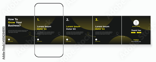 Editable social media carousel post template set or microblog templates for Instagram social media posts. carousel social media template minimalist design for linkedin carousel banner.