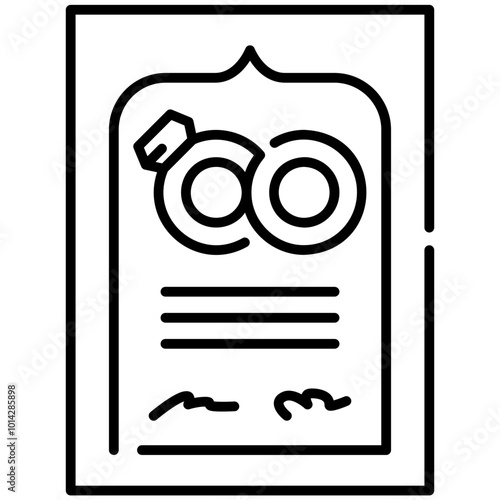 marriage certificate Line Icon