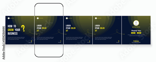 Editable social media carousel post template set or microblog templates for Instagram social media posts. carousel social media template minimalist design for linkedin carousel banner.