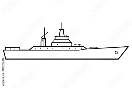 Battleship | vector silhouette illustration on white background