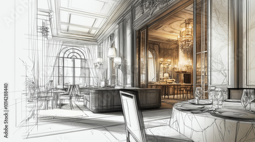 Sketch Drawings Interior Hotel photo