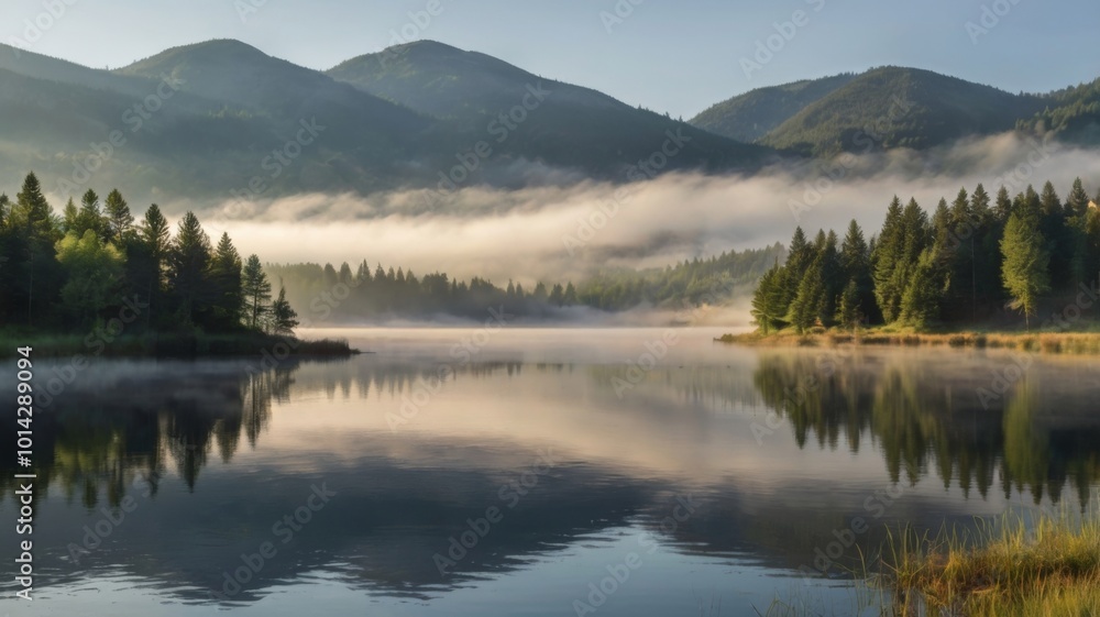 A peaceful mountain range at sunrise, with rolling hills and fog drifting through the valleys, showcasing the beauty of untouched nature. A peaceful mountain range at sunrise, with rolling hills and fog drifting through the valleys, showcasing the beauty of untouched nature.