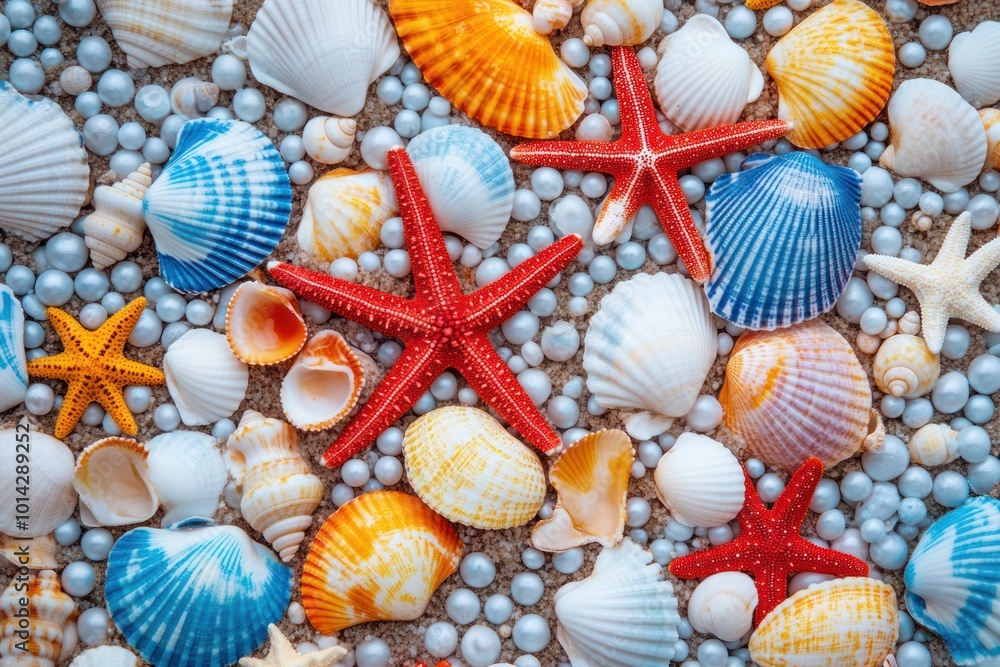 Seashells and Starfish Summer Beach Seashells and Starfish Summer Beach