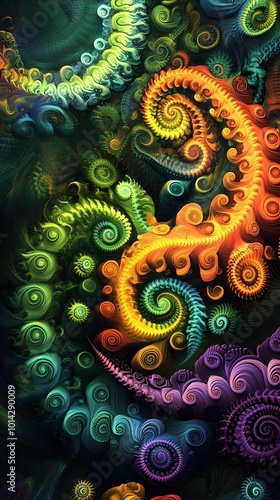 An illusion concept image designed with vibrant colors and intricate patterns. The playful use of shapes and hues creates a visually captivating scene, blurring the line between reality and perception