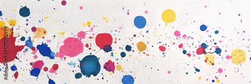 Expressive, splattered brush texture with random dots and dashes of color across the canvas