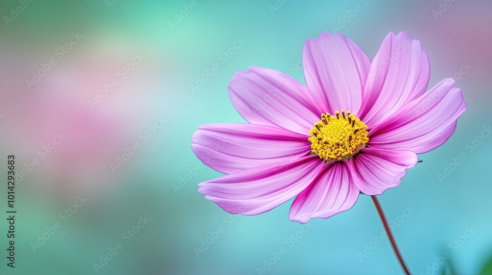 Cosmos Flower Blossom in Full Bloom with Delicate Petals Cosmos Flower Blossom in Full Bloom with Delicate Petals