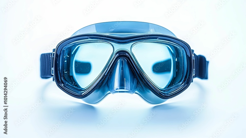Black Diving Mask with Blue Glass Lenses Black Diving Mask with Blue Glass Lenses