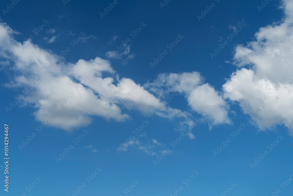 Fototapeta premium Blue sky with cirrus cloud. It's clearing day and good weather in the morning