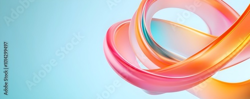 Futuristic Twisting Helix - Surreal 3D Render with Metallic Textures and Vibrant Gradients Creating Imaginative Landscapes and Conceptual Environments