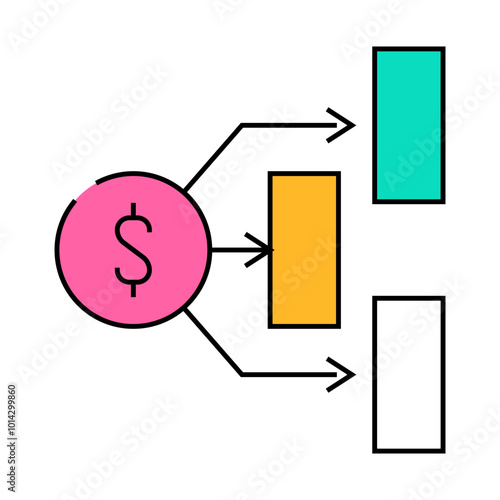 finance planning line icon vector. finance planning sign. isolated symbol illustration