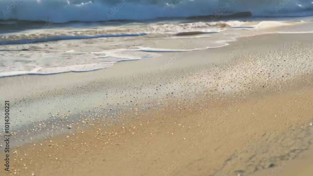 Gentle waves lap against a tranquil sandy shore in the soft light of day with subtle reflections dancing on the surface of the water creating a peaceful coastal scene. Gentle waves lap against a tranquil sandy shore in the soft light of day with subtle reflections dancing on the surface of the water creating a peaceful coastal scene.