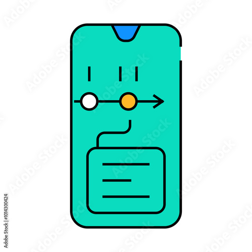 mobile app for planning line icon vector. mobile app for planning sign. isolated symbol illustration