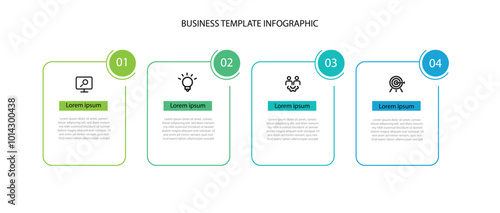 4 step columns infographic template vector element