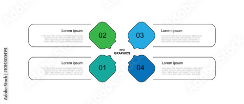 4 step process infographic template with icons suitable for business information and web presentation