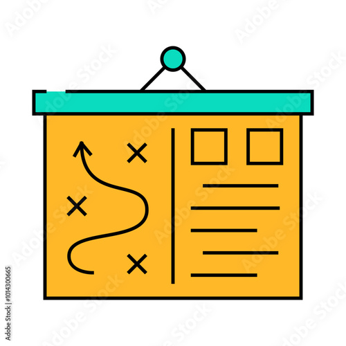presentation plan strategy line icon vector. presentation plan strategy sign. isolated symbol illustration