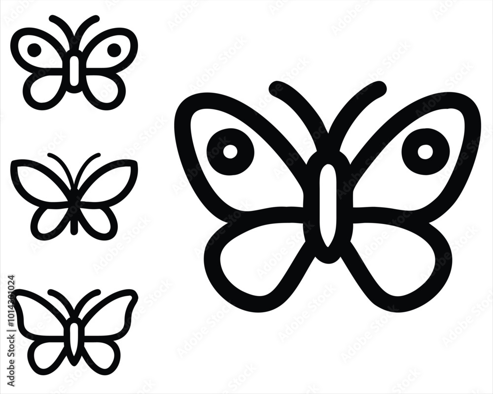 Αυτοκόλλητο Kids butterflies coloring page