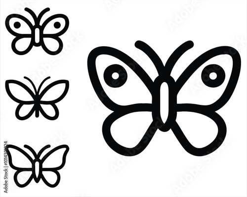 Canvas Print Kids butterflies coloring page
