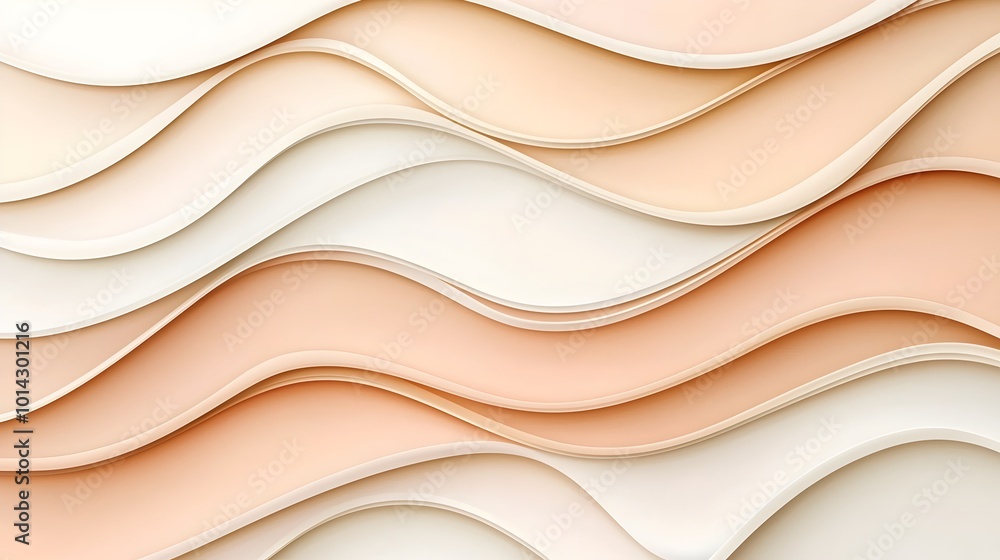 Obraz premium Elegant Fluid Shapes Wallpaper - Glossy Finish with Subtle Gradients and Light Reflections for Modern Interiors