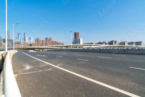 city highway interchange in shanghai on traffic rush hour