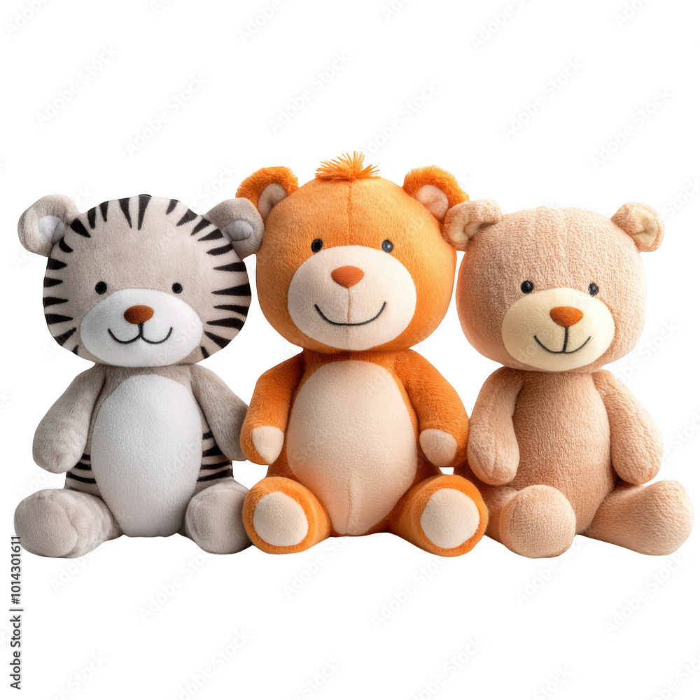 Adorable Plush Trio: Tiger and Bear Stuffed Animals Adorable Plush Trio: Tiger and Bear Stuffed Animals
